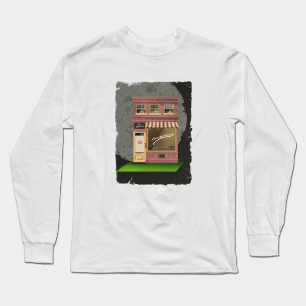 Adventures cafe Long Sleeve T-Shirt by Alina Grigoreva